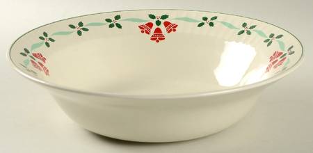 Bells & Holly 10" Round Vegetable Bowl