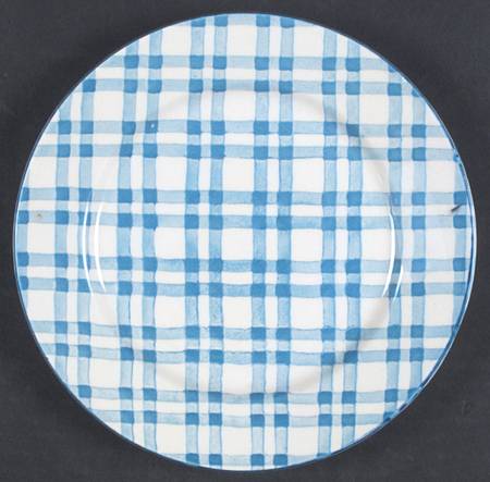 Blue Gingham Salad Plate