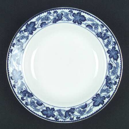 Blue Grape Rim Soup Bowl