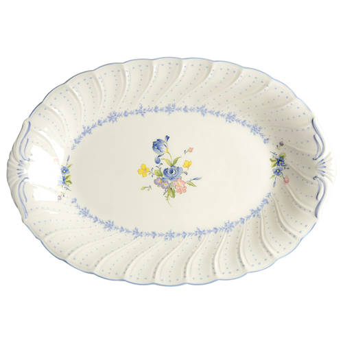 Blue Peony 14" Oval Serving Platter
