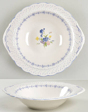 Blue Peony Round Vegetable No Lid