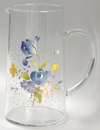 Blue Peony 40 Oz Glassware Pitcher