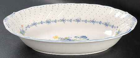 Blue Peony 11" Oval Baker