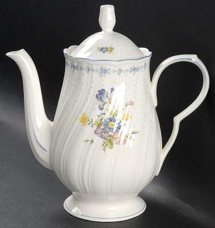 Blue Peony Coffee Pot & Lid