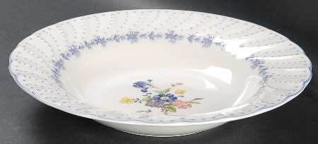Blue Peony Large Rim Soup Bowl