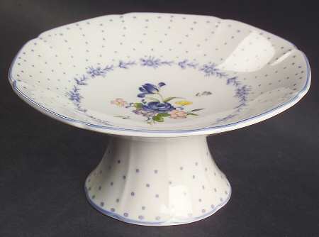 Blue Peony Round Compote (Height X Width)