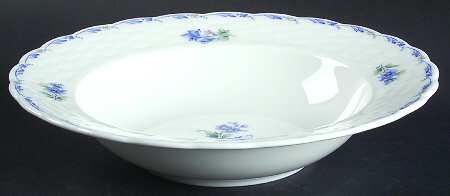 Blue Petals Rim Soup Bowl
