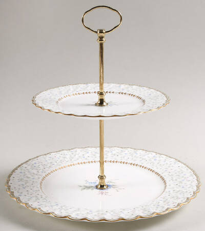 Blue Prose 2 Tiered Serving Tray (Dinner & Salad Plate)