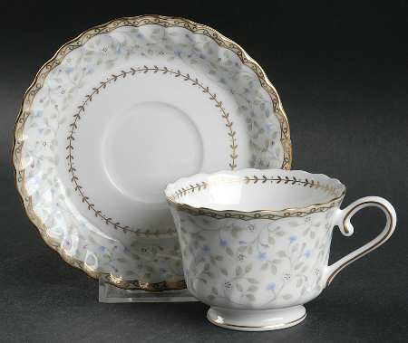Blue Prose Footed Cup & Saucer Set
