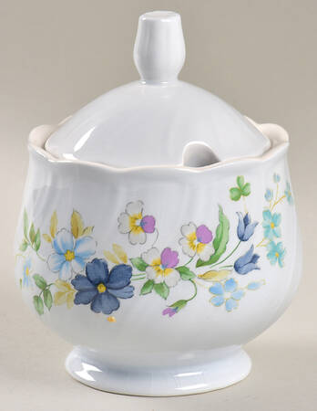 Blue Tulip Sugar Bowl & Lid