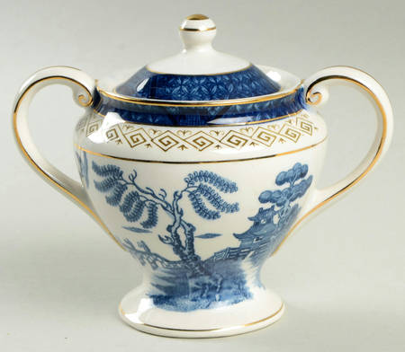 Blue Willow Mini Sugar Bowl & Lid