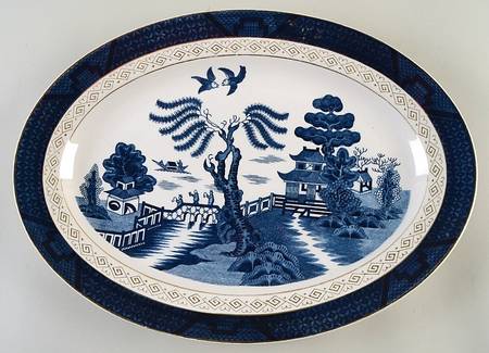 Blue Willow 15" Oval Serving Platter