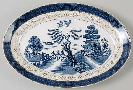 Blue Willow 12" Oval Serving Platter