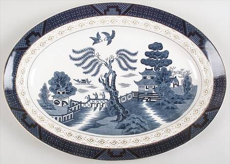 Blue Willow 16" Oval Serving Platter