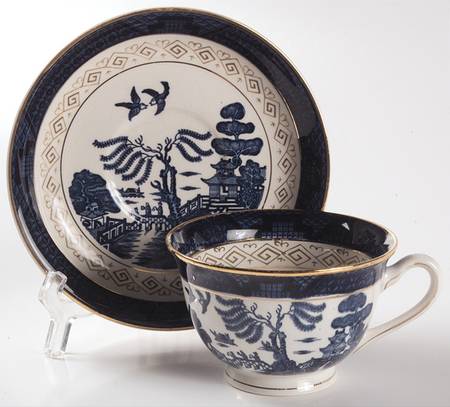Blue Willow Footed Cup & Saucer Set