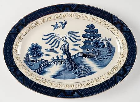 Blue Willow 13" Oval Serving Platter