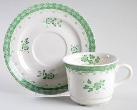 Braided Green Flat Cup & Saucer Set by Nikko