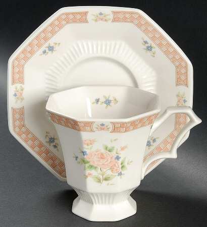 Cameo Rose Footed Cup & Saucer Set