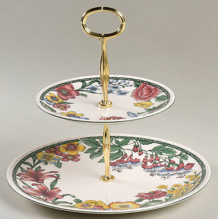 Caribe 6 5/8"-10"  2 Tiered Serving Tray (Dp, Sp) HC