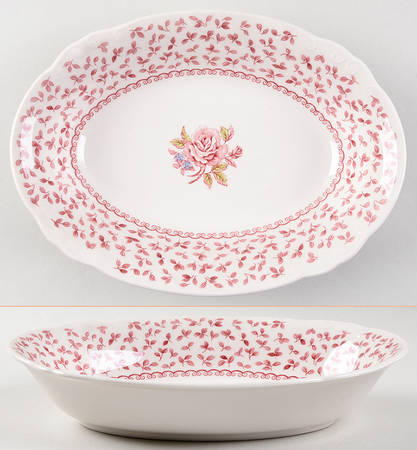Cameo Rose 9" Oval Vegetable Bowl