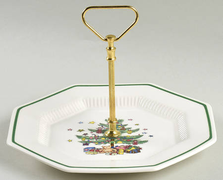 Christmastime Round Serving Plate with Handle (SP)