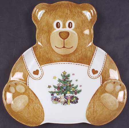 Happy Holidays Teddy Bear Tray by Nikko