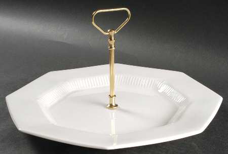 Classic White Round Serving Plate with Handle (DP)