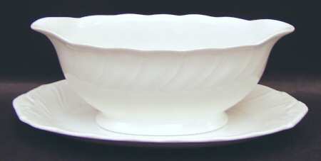 Crown White Gravy Boat & Underplate