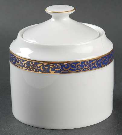 Cobalt Filigree Sugar Bowl & Lid