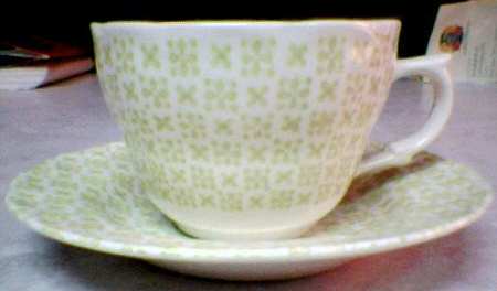 Colonial Green Flat Cup & Saucer Set