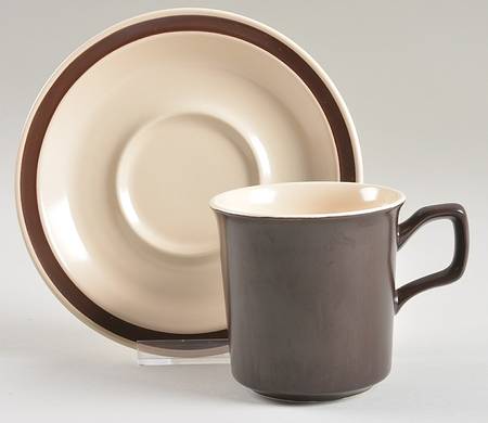 Desert Sand Flat Cup & Saucer Set