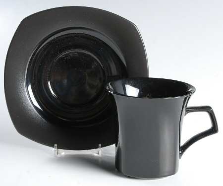 Ebony Flat Cup & Saucer Set
