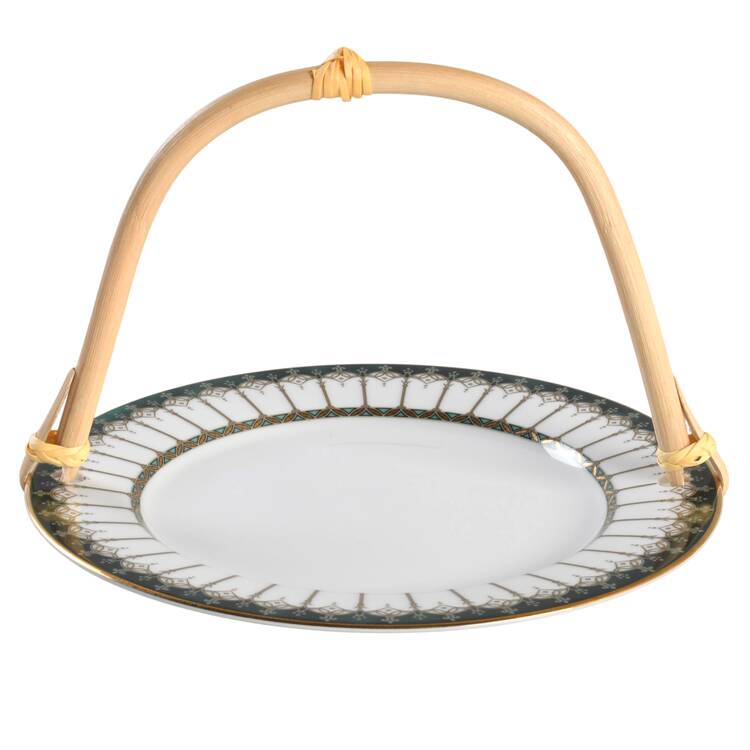 Emeraude 5 3/8"-5 5/8" Bamboo Handled Serving Plate  HC
