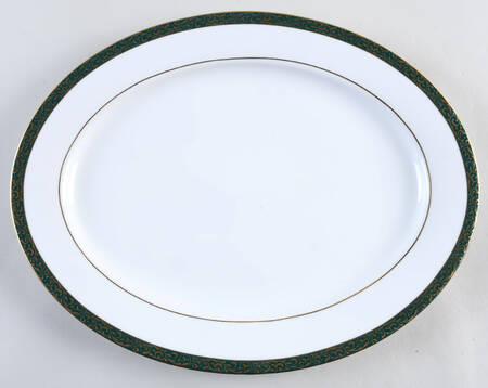 Emerald Filigree 14" Oval Serving Platter by Nikko