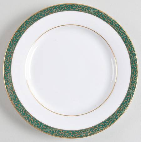 Emerald Filigree Bread & Butter Plate