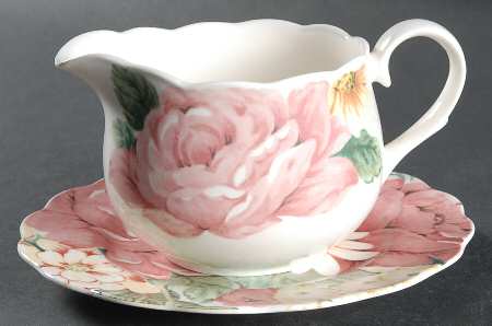 English Garden Gravy Boat & Underplate