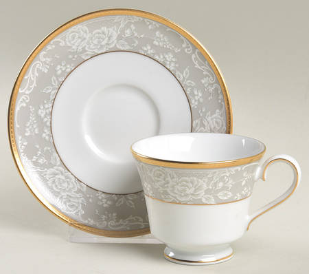 Evening Lace Footed Demitasse Cup & Saucer Set