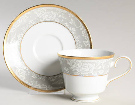 Evening Lace Footed Cup & Saucer Set