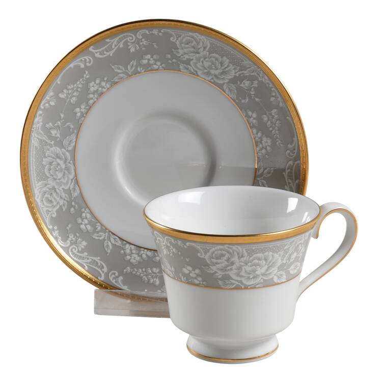 Evening Lace Flat Demitasse Cup & Saucer Set