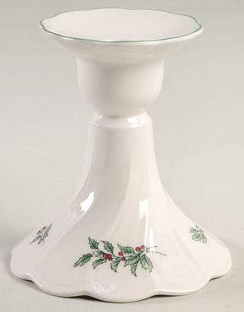 Festive Holly Single Light Candlestick