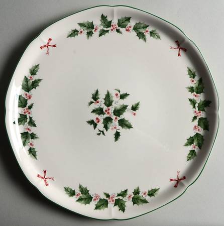 Festive Holly Cake Plate
