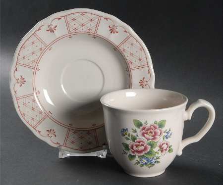 Flower Basket Flat Cup & Saucer Set