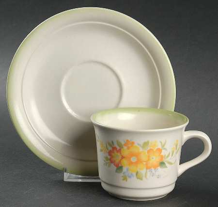 Flower Garden Flat Cup & Saucer Set