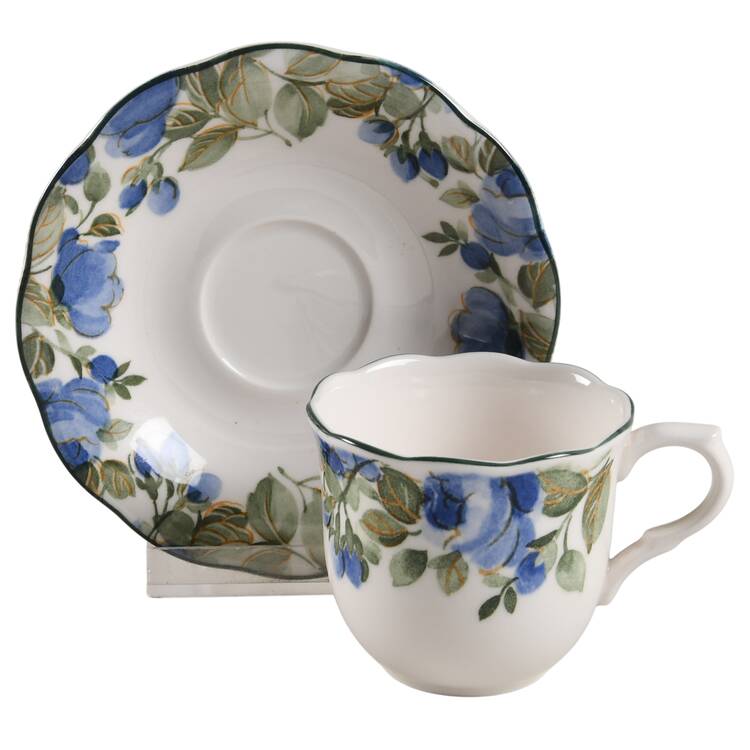 Flirtatious Flat Demitasse Cup & Saucer Set