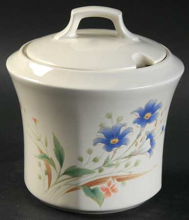 Floret (Quadrille Shape) Sugar Bowl & Lid