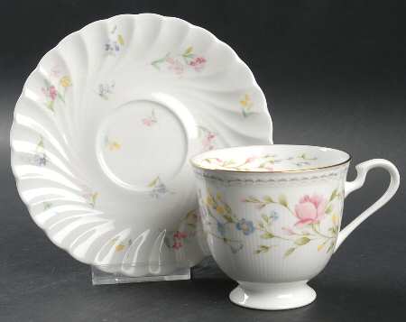 Floral Shower Footed Cup & Saucer Set