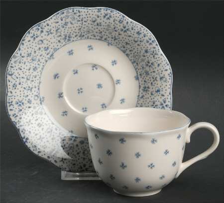 Forget-Me-Not Flat Cup & Saucer Set