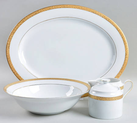 Gold Filigree 5 Piece Hostess Set