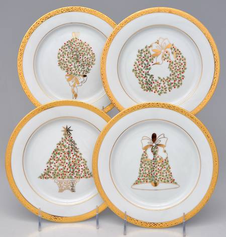 Gold Filigree Accent Salad Plate - Set of 4