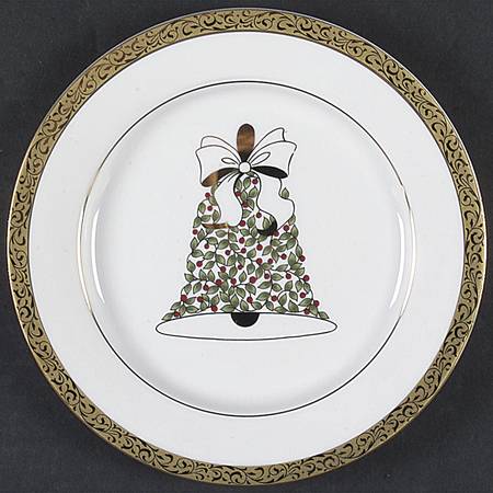 Gold Filigree Accent Salad Plate